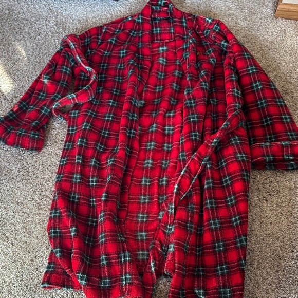 Polo by Ralph Lauren Red and Green Plaid Robe - Picture 1 of 4